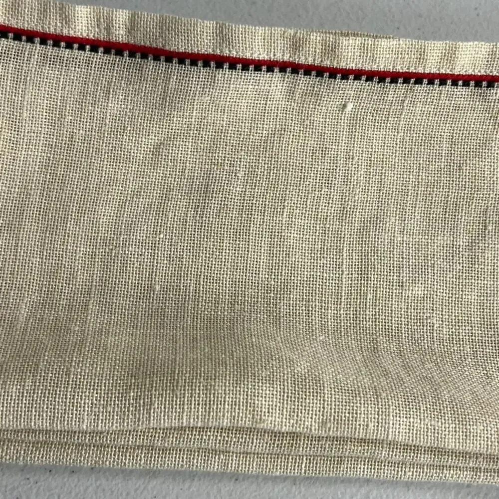 Vintage Tea Napkins Red Green Square Embroidered 6 pcs set